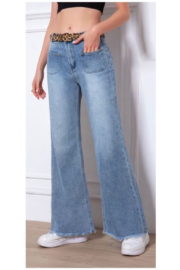 Washed Wide Leg Sailor Jeans