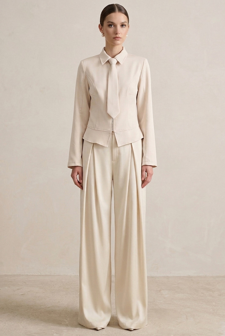 Fitted Shirt With Tie