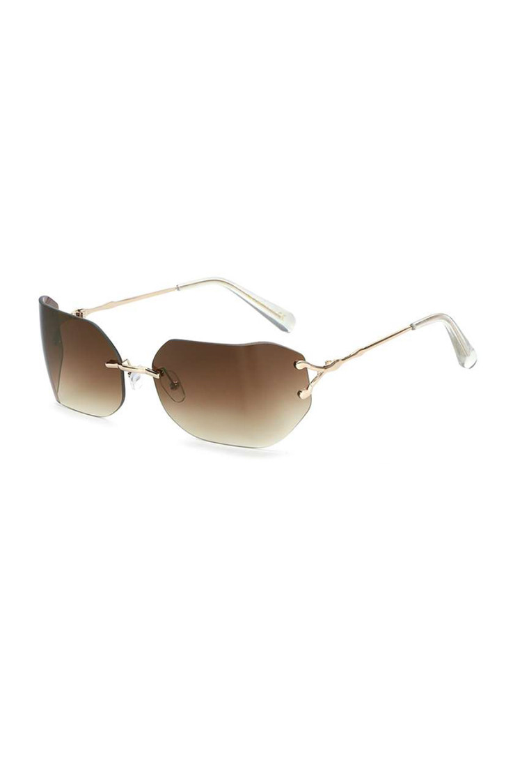 Rimless Curved Sunglasses