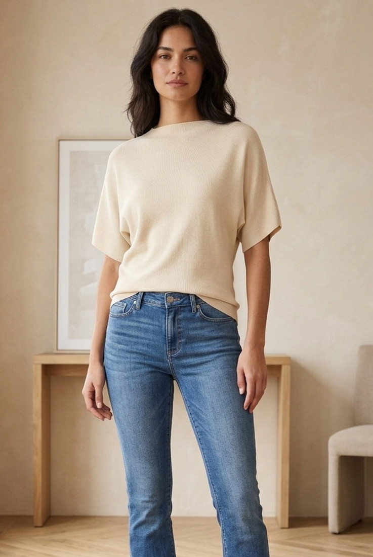 Fine Knit Short Sleeve Top 
