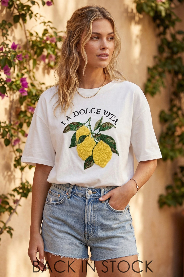 Lemon Embroidered T-Shirt