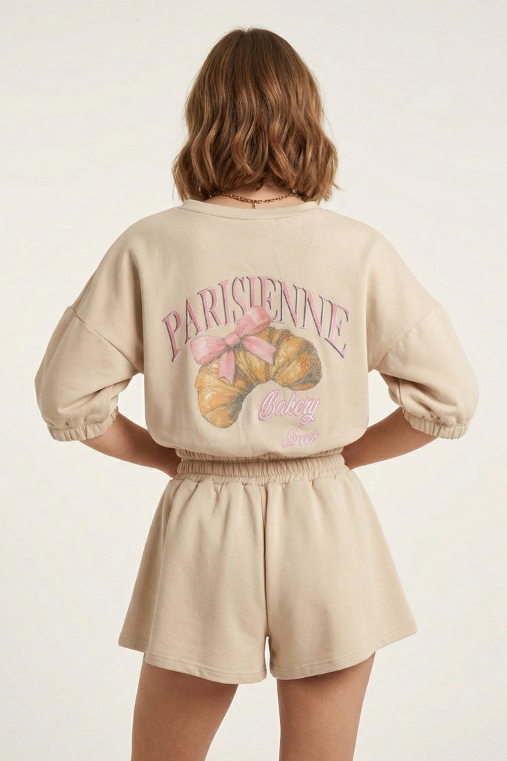 Puff Sleeves Brasserie Twin Set