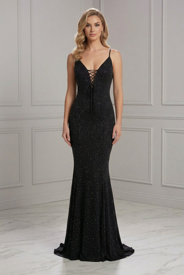 Studded Lace Back Maxi Dress