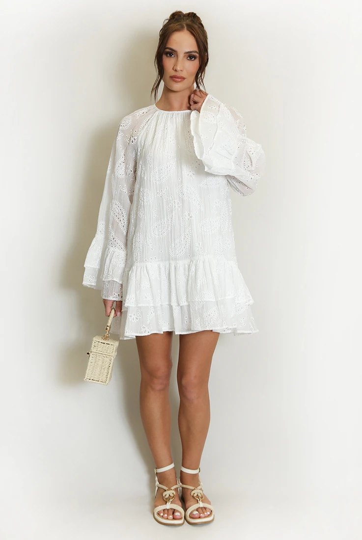Anglaise Frill Detail Shift Dress
