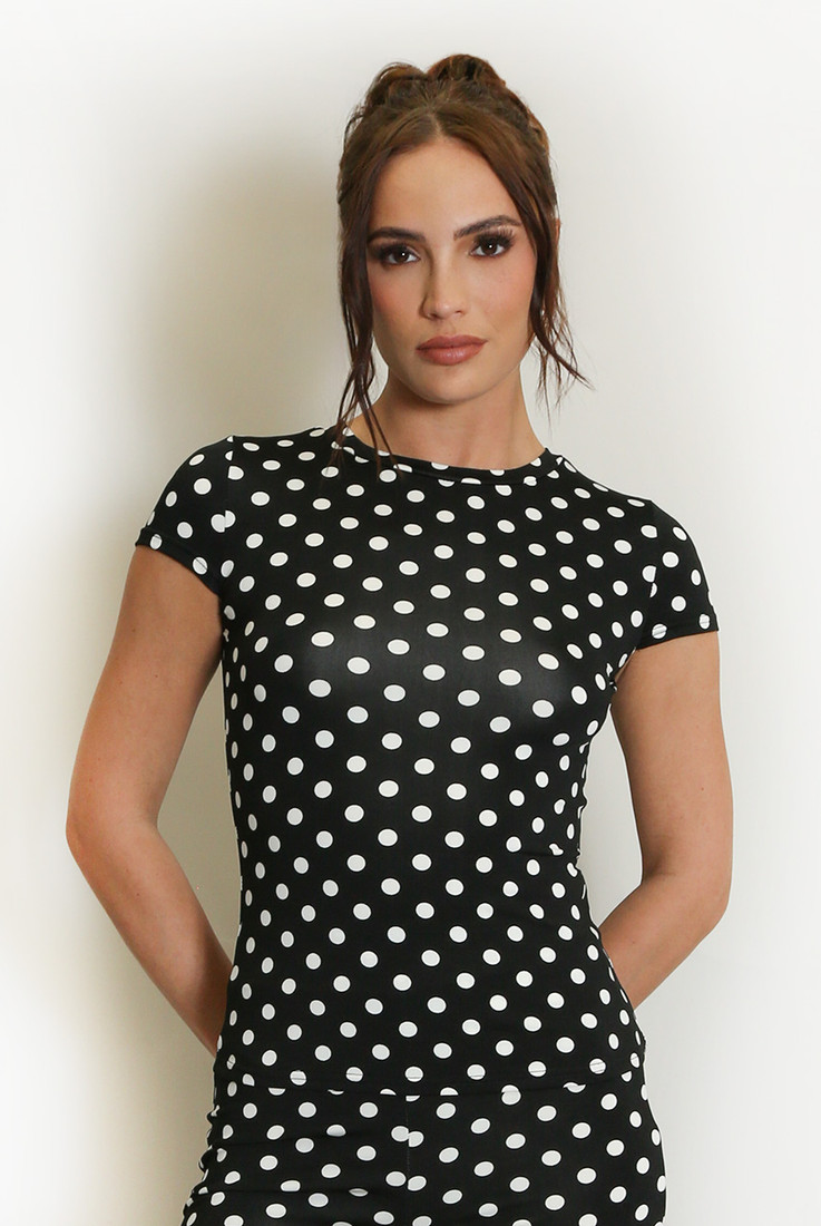 Polka Dot Cap Sleeve Top
