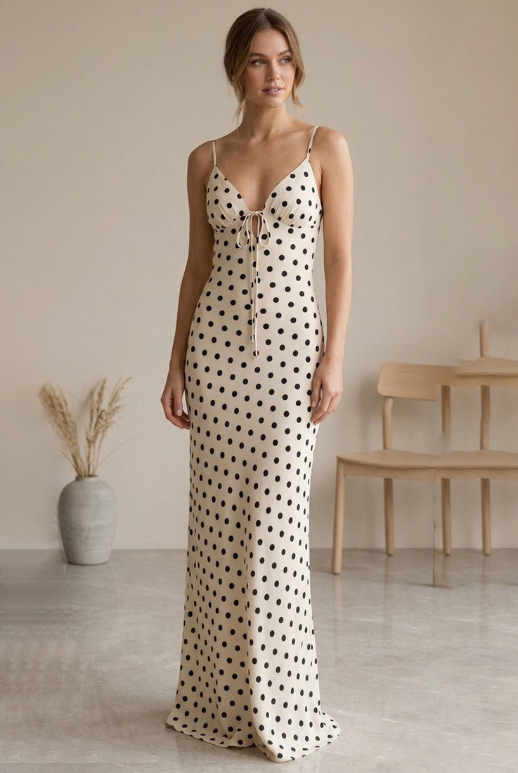 Polka Dots Tie Up Maxi
