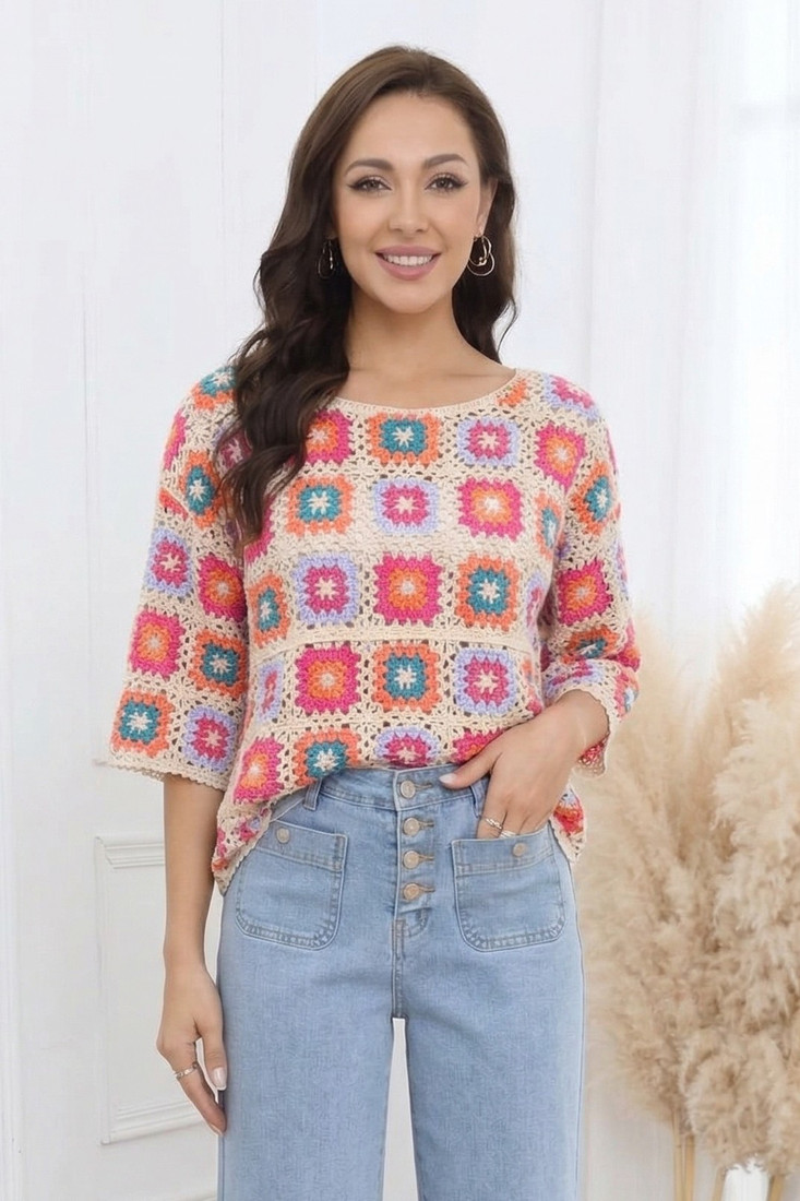 Motif Crochet Crop Top