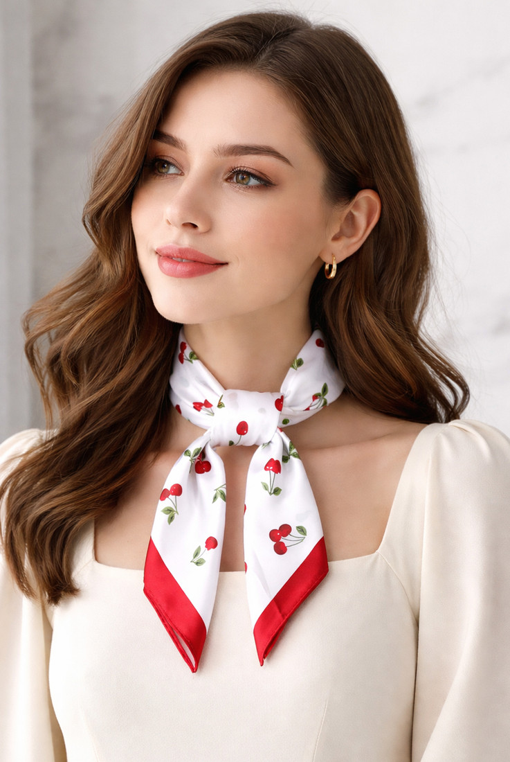 Cherry Printed Neckerchief 