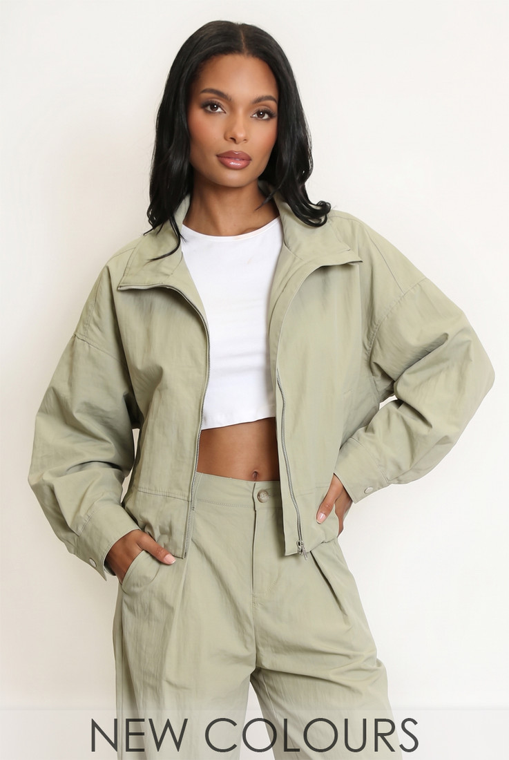 Oversized High Neck Bomber Jacket