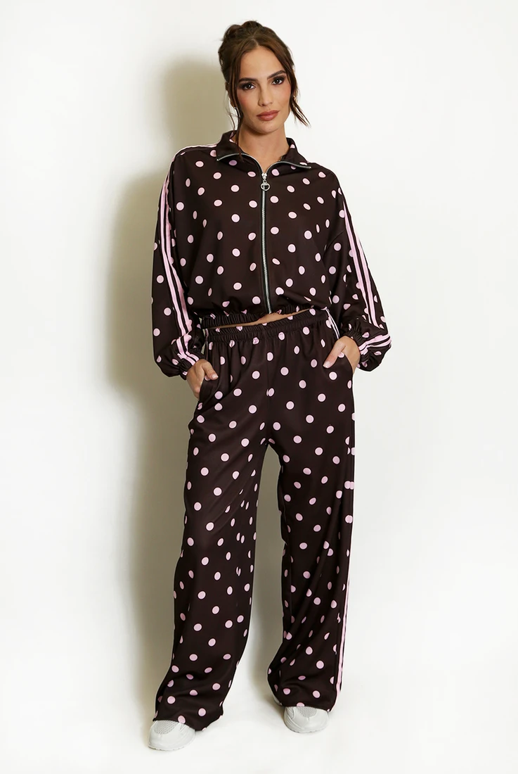 Polka Dots Zipper and Trousers Set 