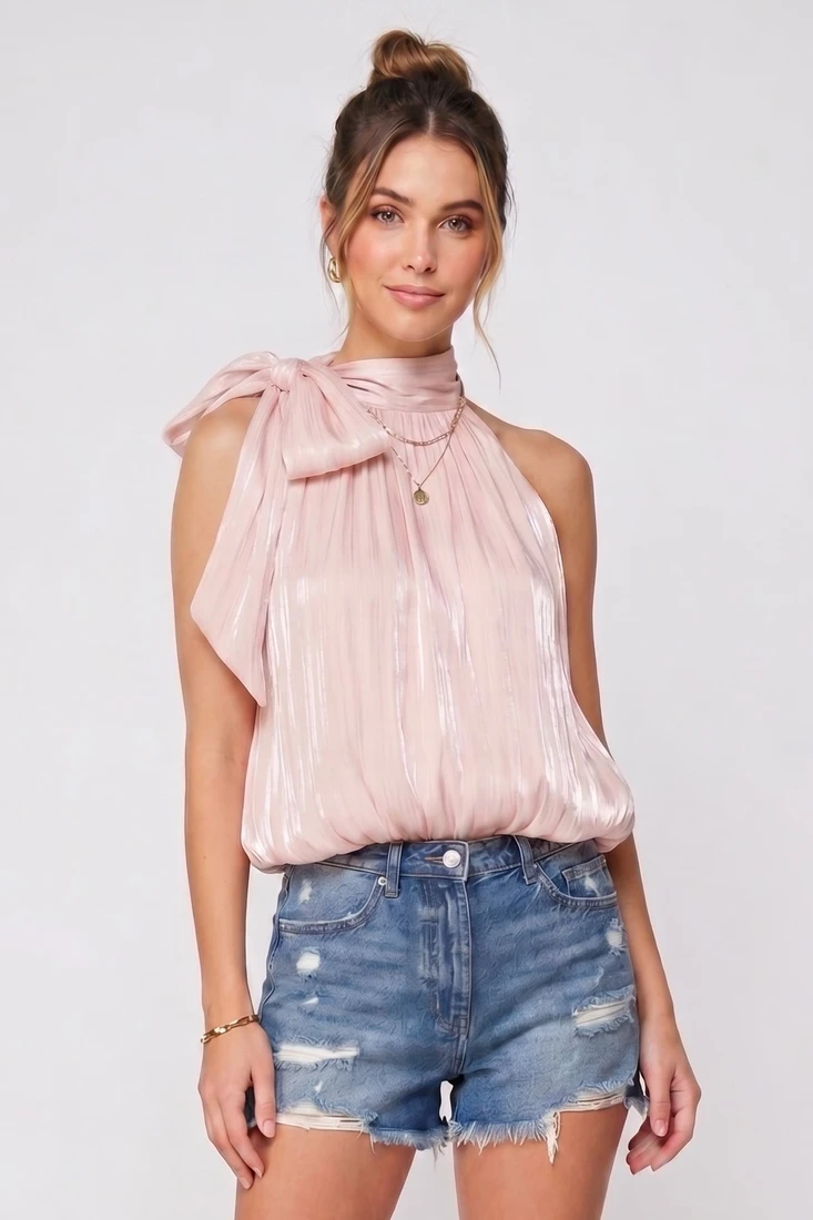Satin Halter Blouse