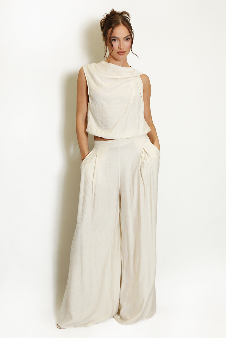 Balloon Hem Top and Trouser Set