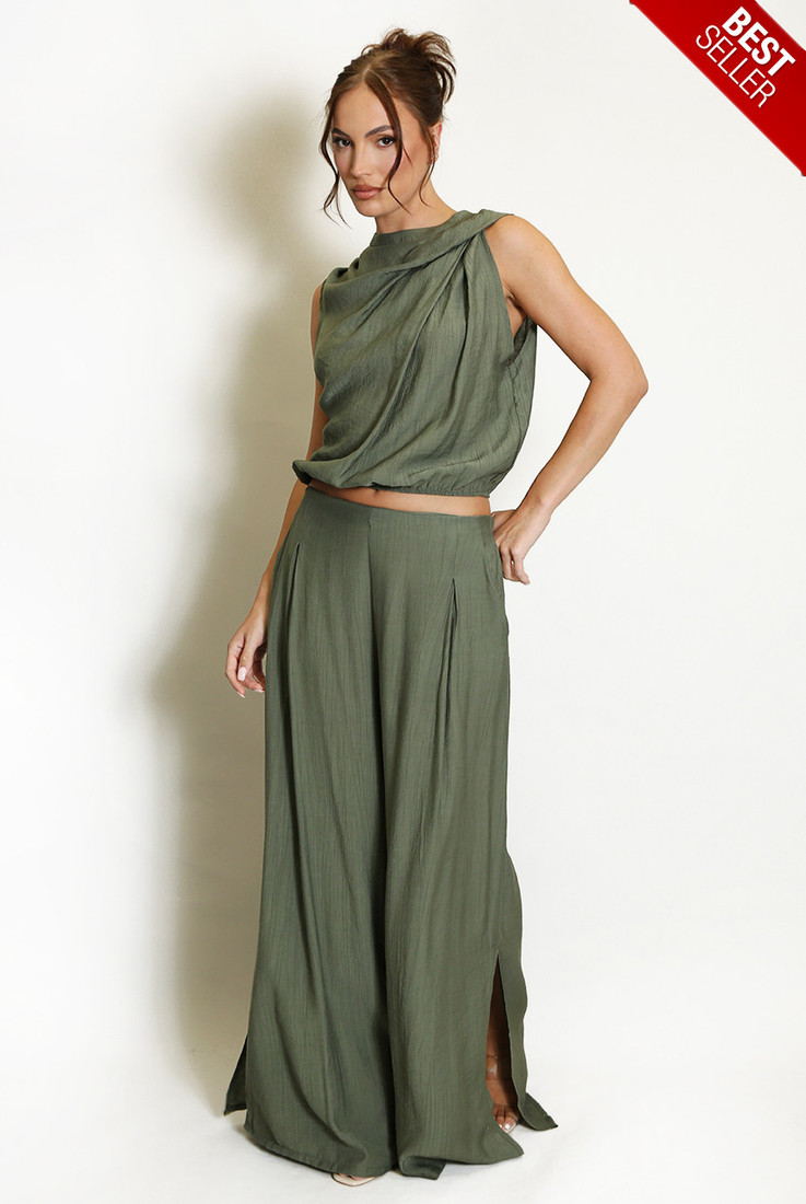 Balloon Hem Top and Trouser Set