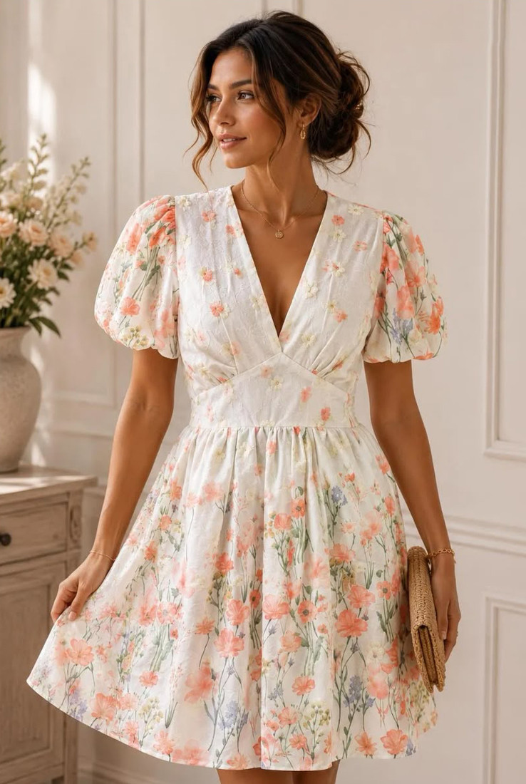 Floral Embroidered Summer Dress