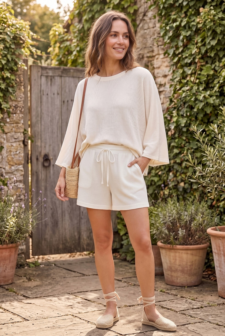 Crepe Textured Top and Shorts Set