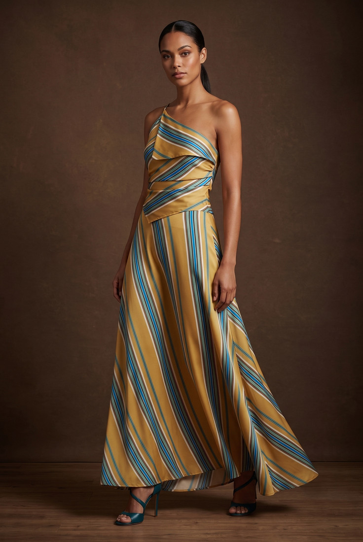 Asymmetric One Shoulder Top and Skirt