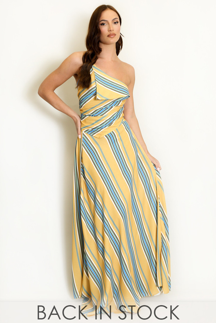 Asymmetric One Shoulder Top and Skirt