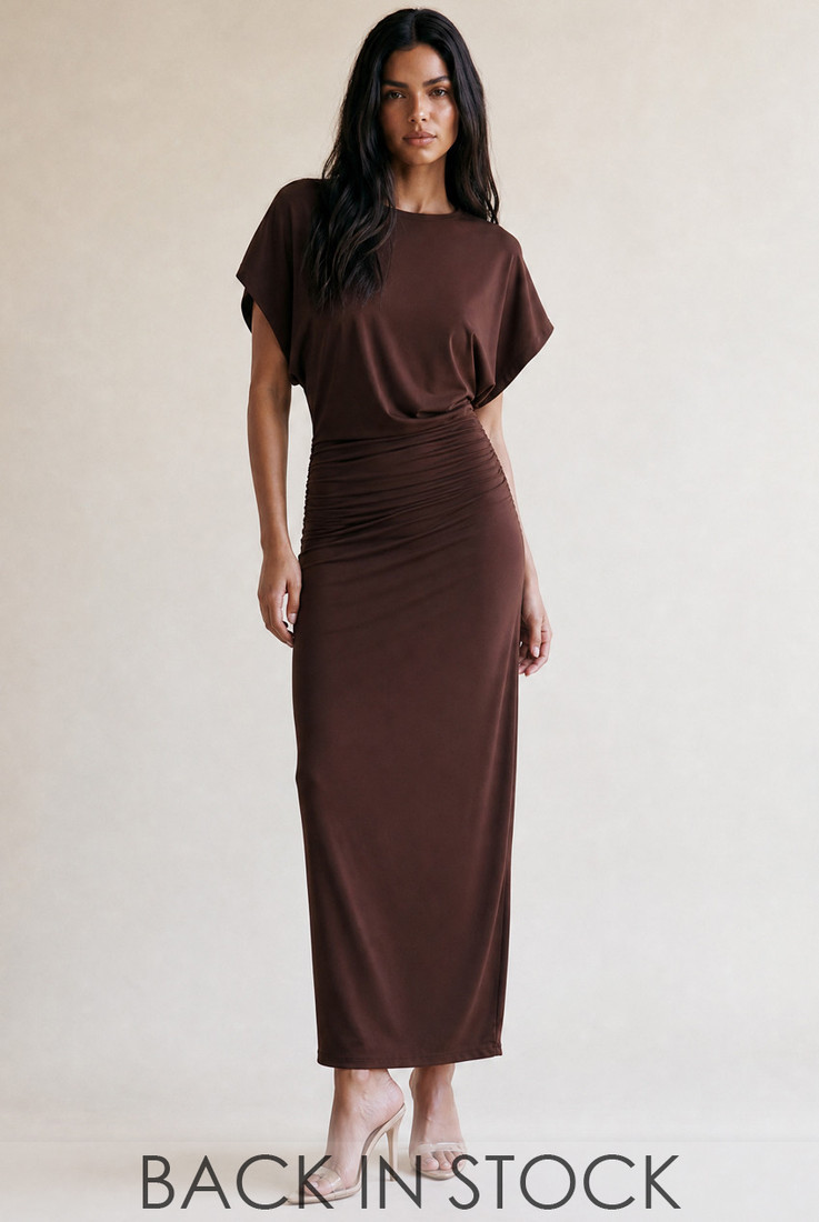 Gathered Waist Midi Dress