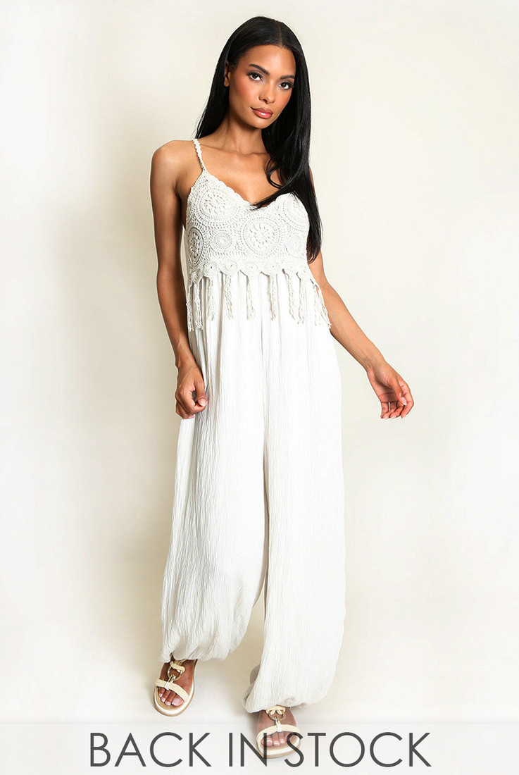 Crochet Bodice Jumpsuit