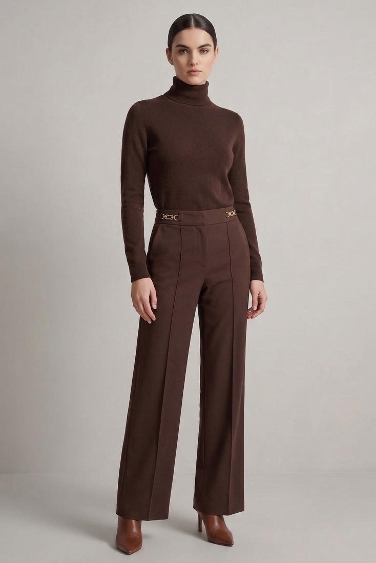 Chain Trim Tailored Trousers