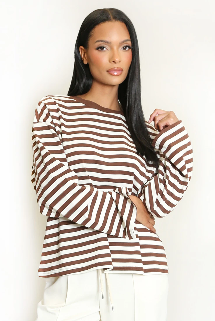 Stripes Long Sleeves Top