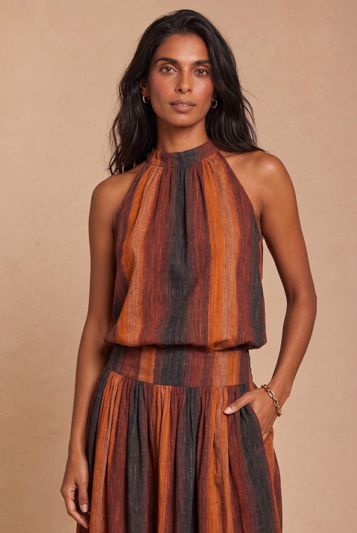 Brushstrokes Choker Blouse 