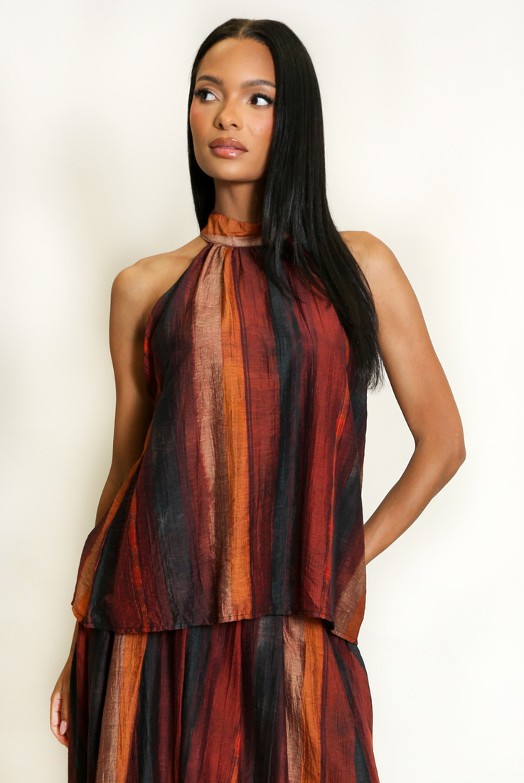 Brushstrokes Choker Blouse 