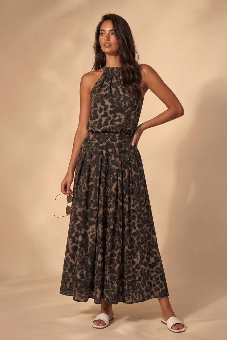 Leopard Midi Skirt
