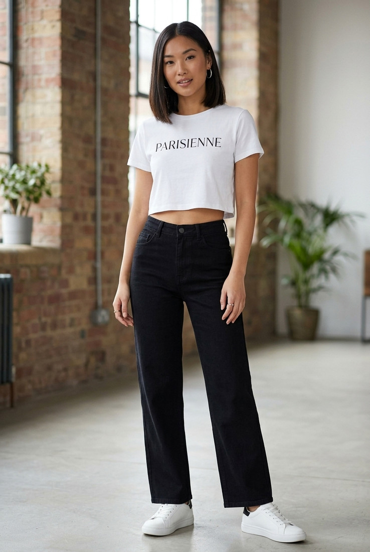 Black Wide Leg Tall Jeans