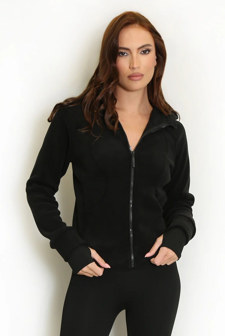 Soft Full Zip Hooded Active Jacket