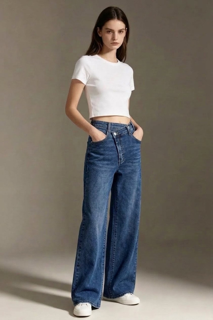 Assymetric Dad Fit Denim Jeans
