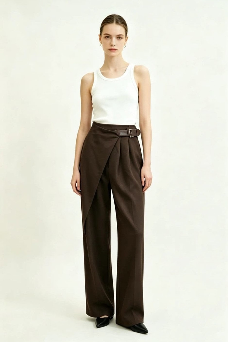 Straight Fit Wrap Jeans