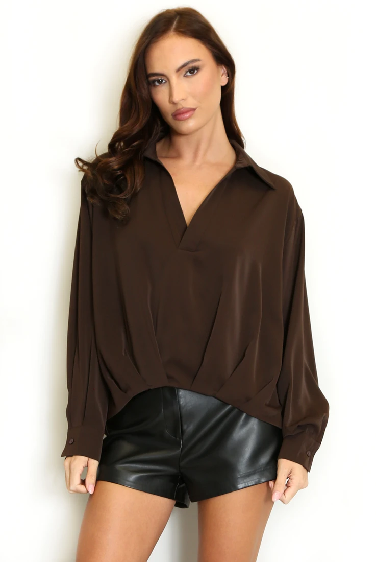 Pleated Hem Blouse