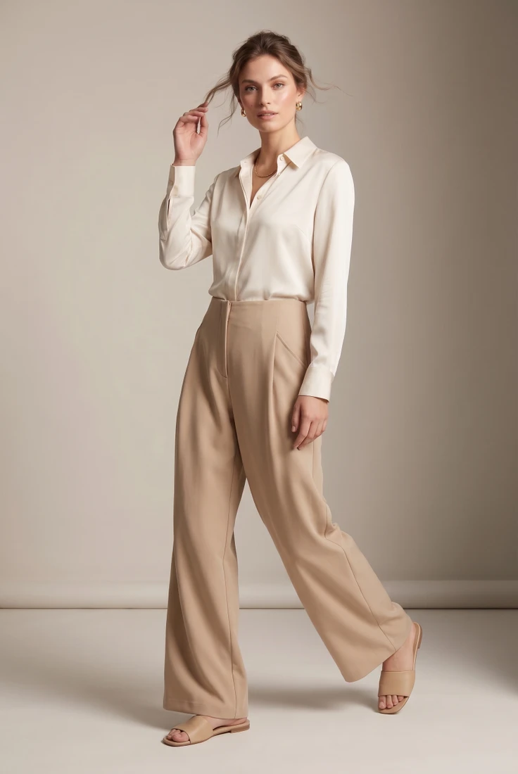 High Waist Wide leg Trousers