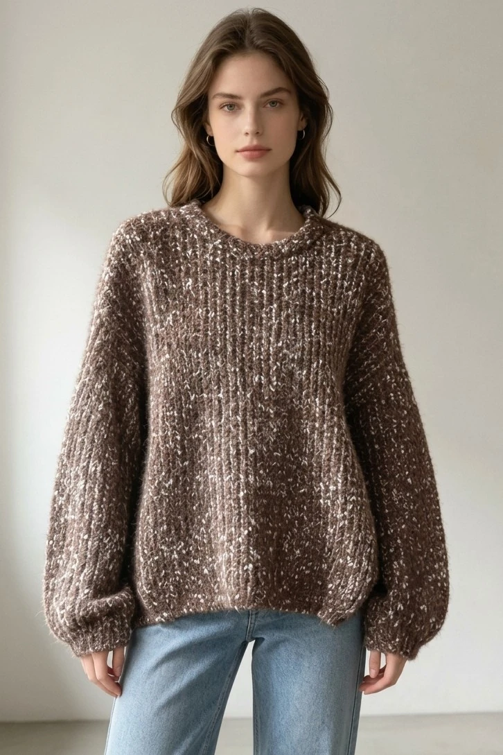 Chunky Flecked Knit Jumper