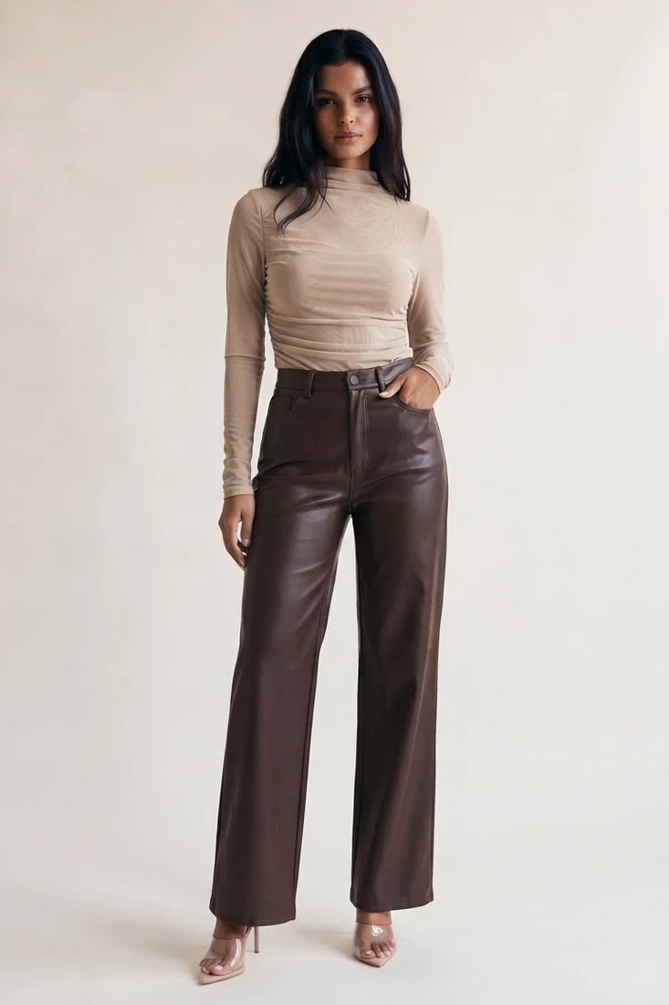 PU Wide Leg Trousers