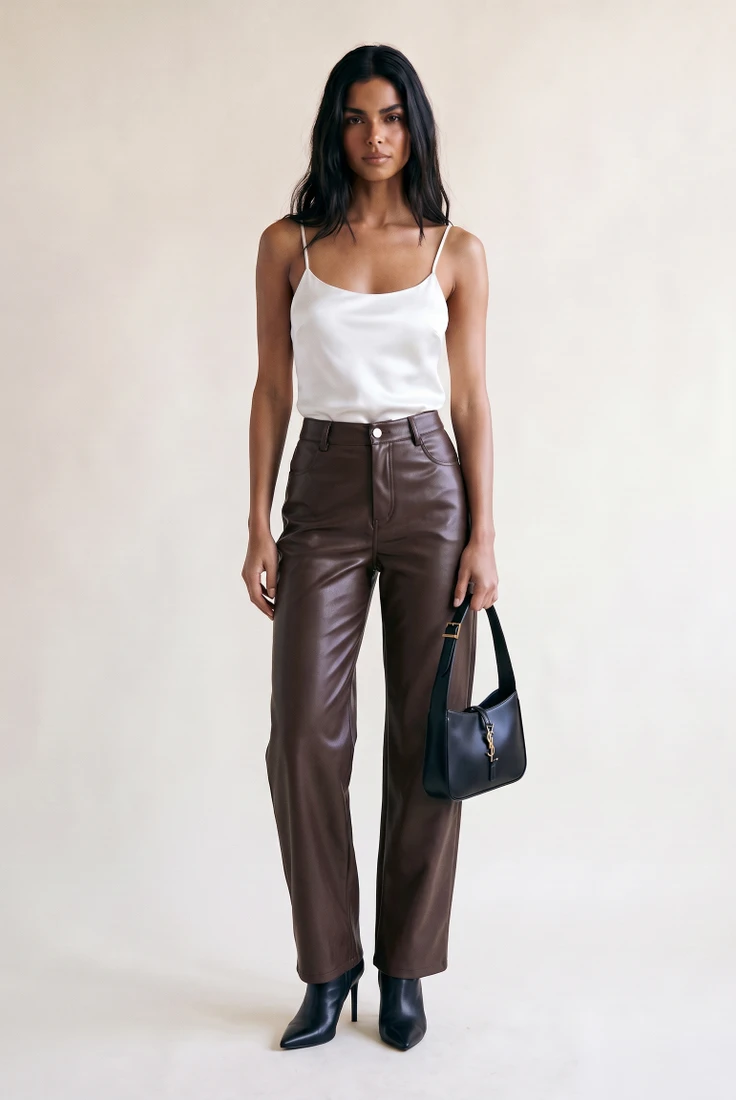 PU Wide Leg Trousers