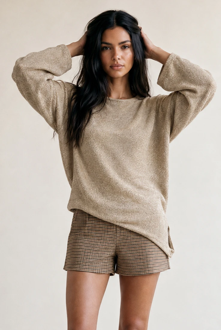 Fine Knit Jumper With Asymmetric Hem