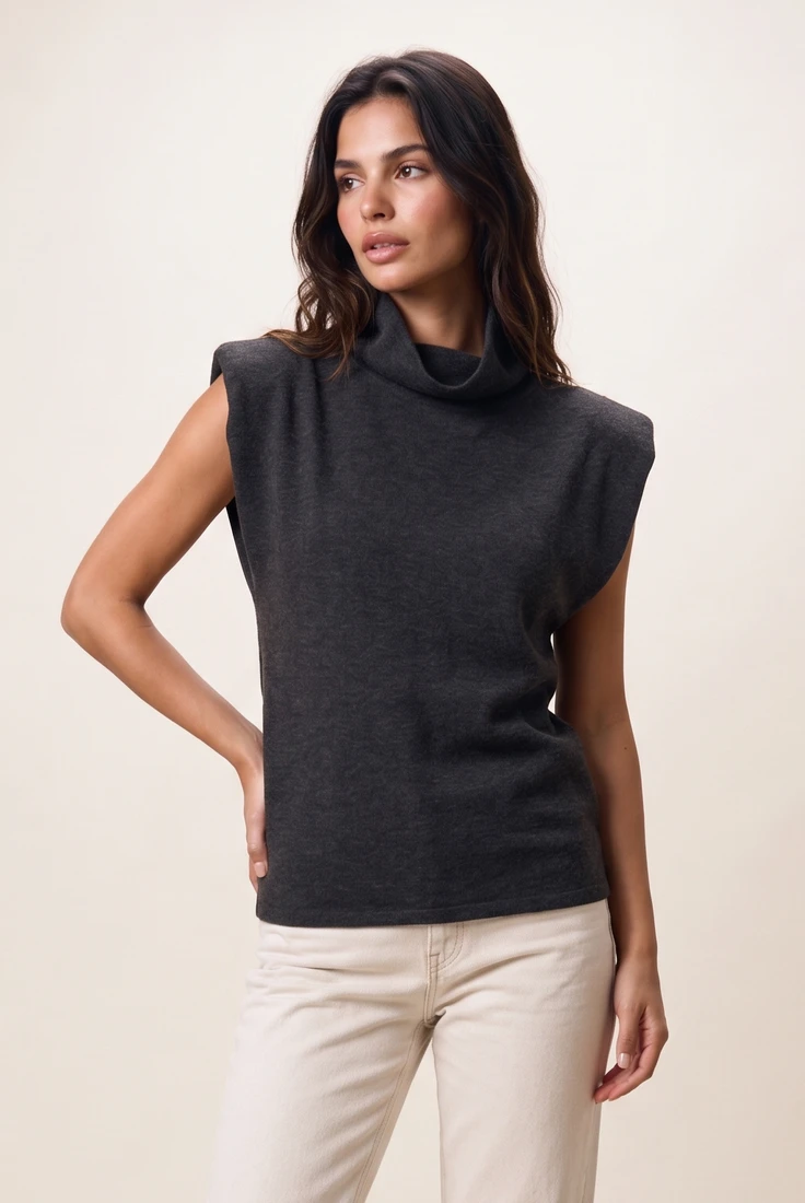 Sleeveless Turtle Neck Top