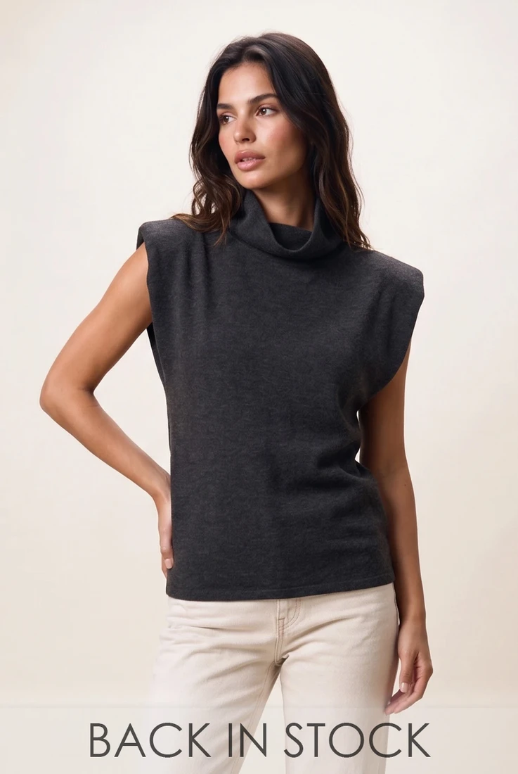 Sleeveless Turtle Neck Top