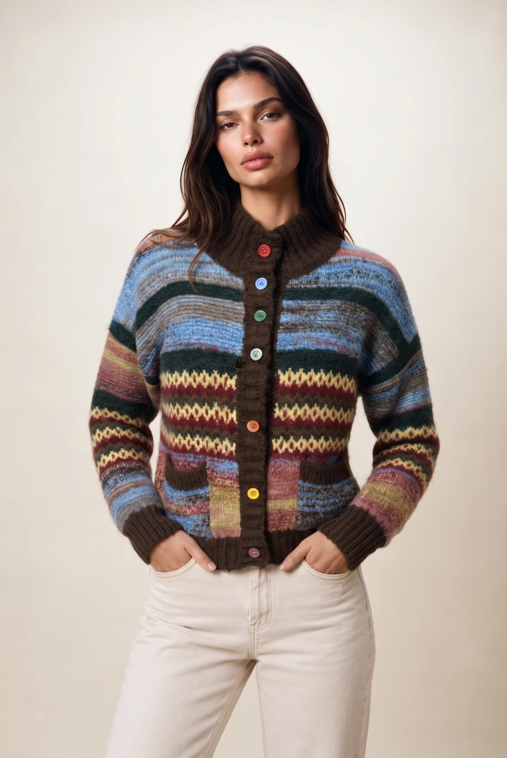 Multi-Coloured Stripe Cardigan 