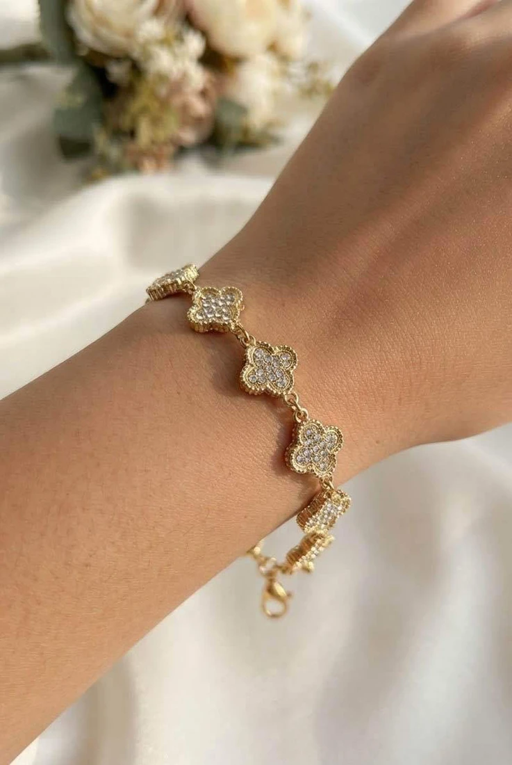 Embellished Clover Bracelet