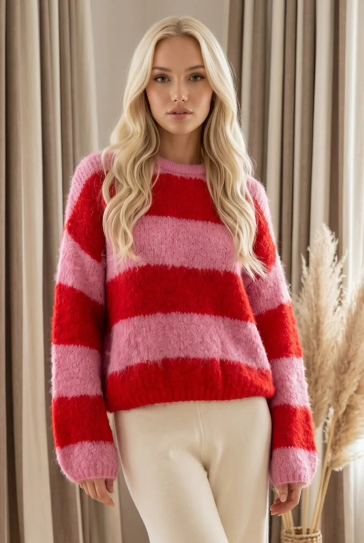 Wide Stripe Round Neck Jumper