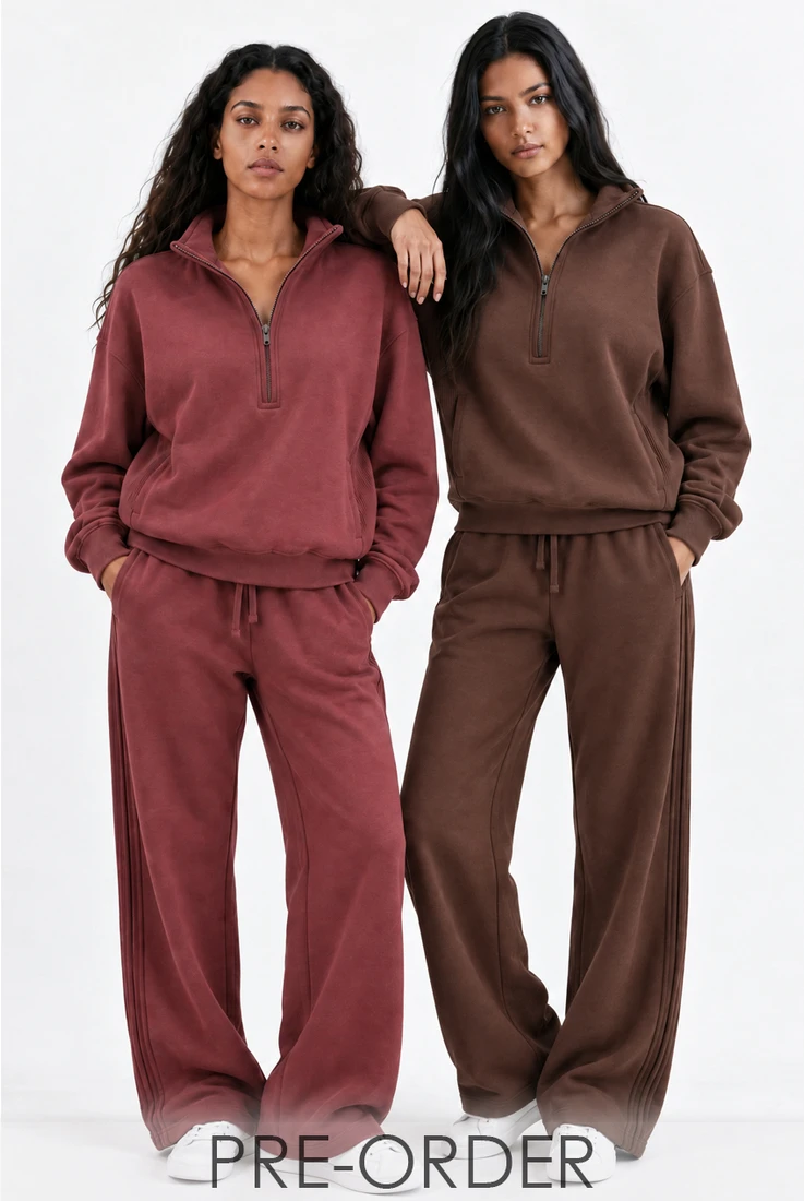 Side Pleat Wide Leg Jogger 