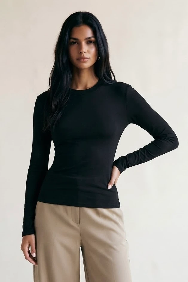 Crew Neck Long Sleeves Top