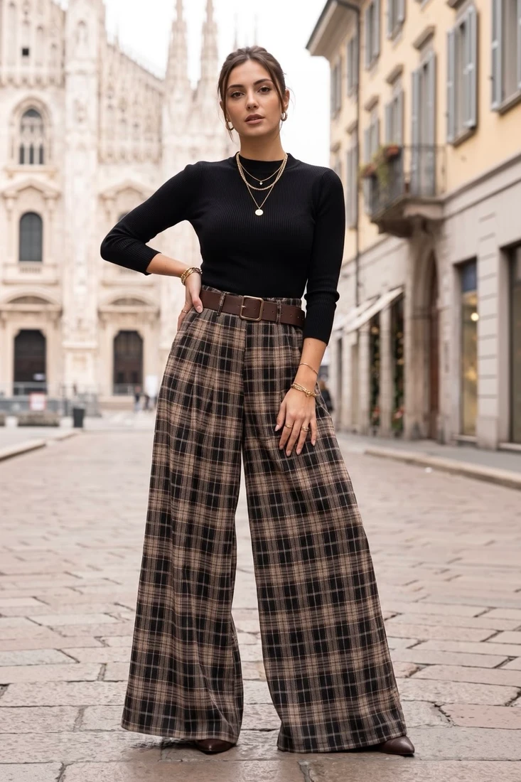 Tartan Belted Trousers