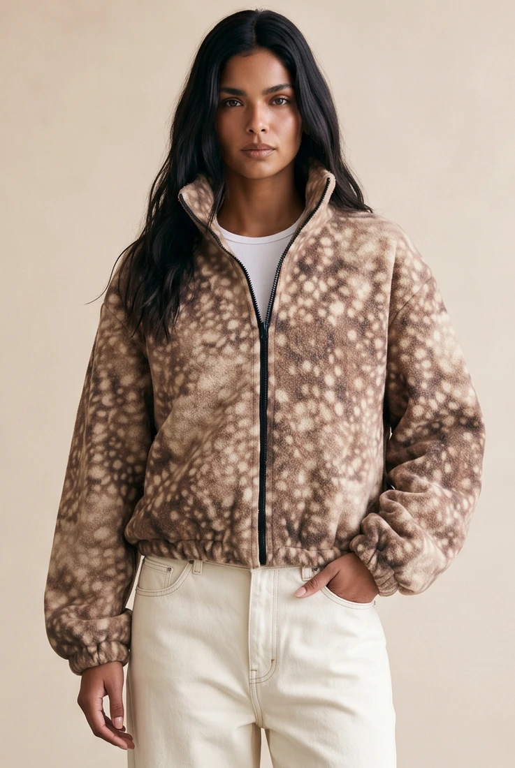 Bambi Funnel Neck Bomber Jacket