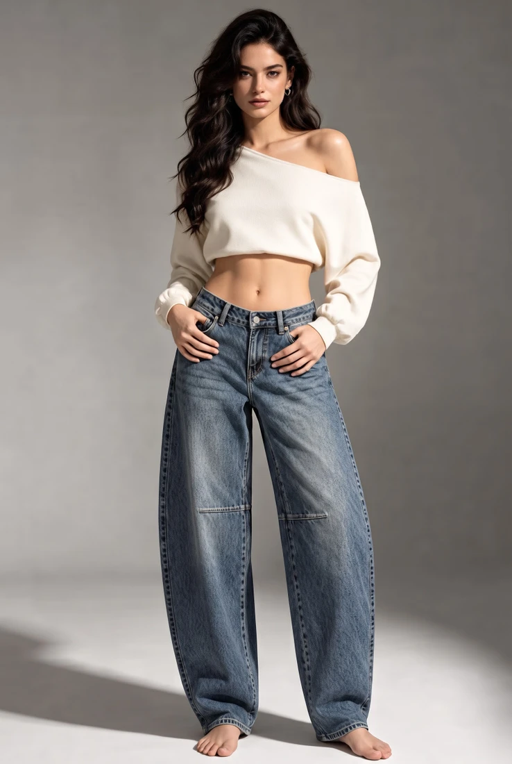Low Waist Balloon Fit Jeans