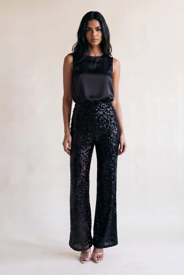 Sequin Wide Leg Trousers