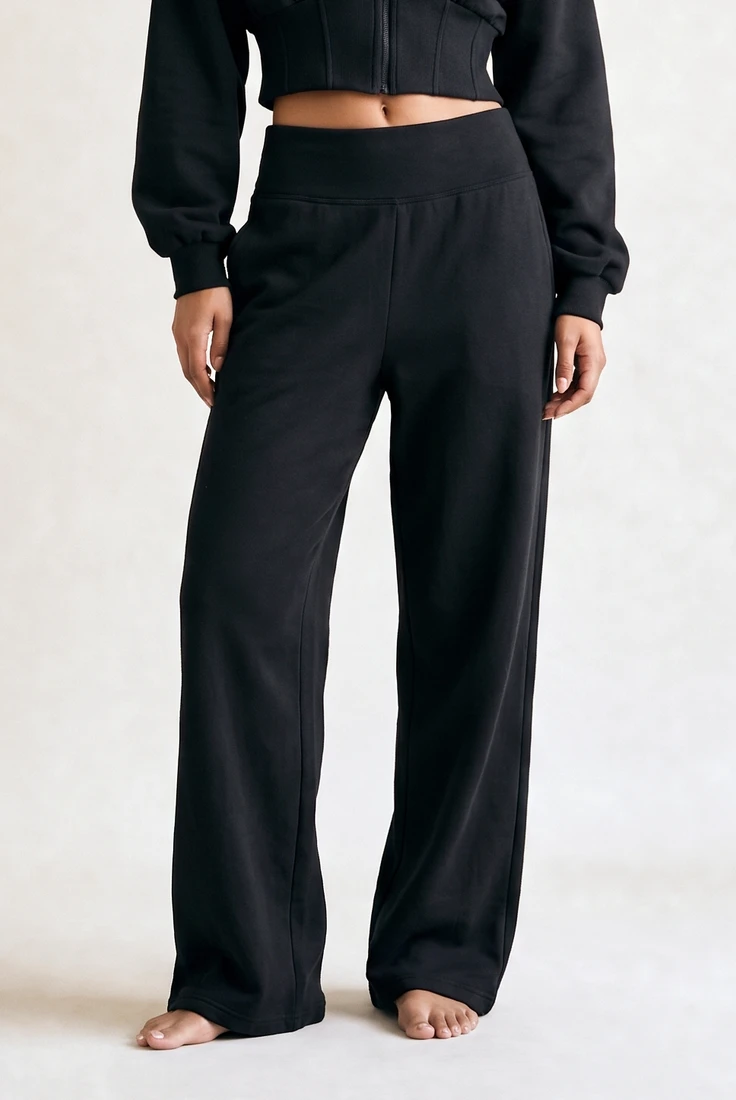 Paneled Wide Leg Joggers